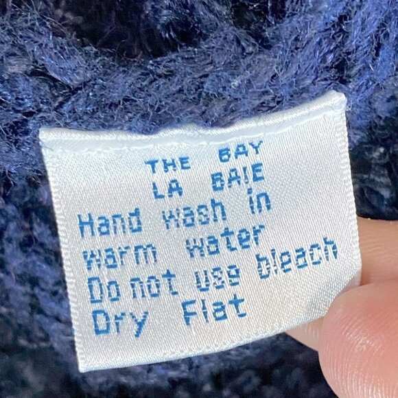 Vintage The Bay Principles Blue Ramie Acrylic Blend Crew Neck Knit Sweater M - Picture 7 of 11